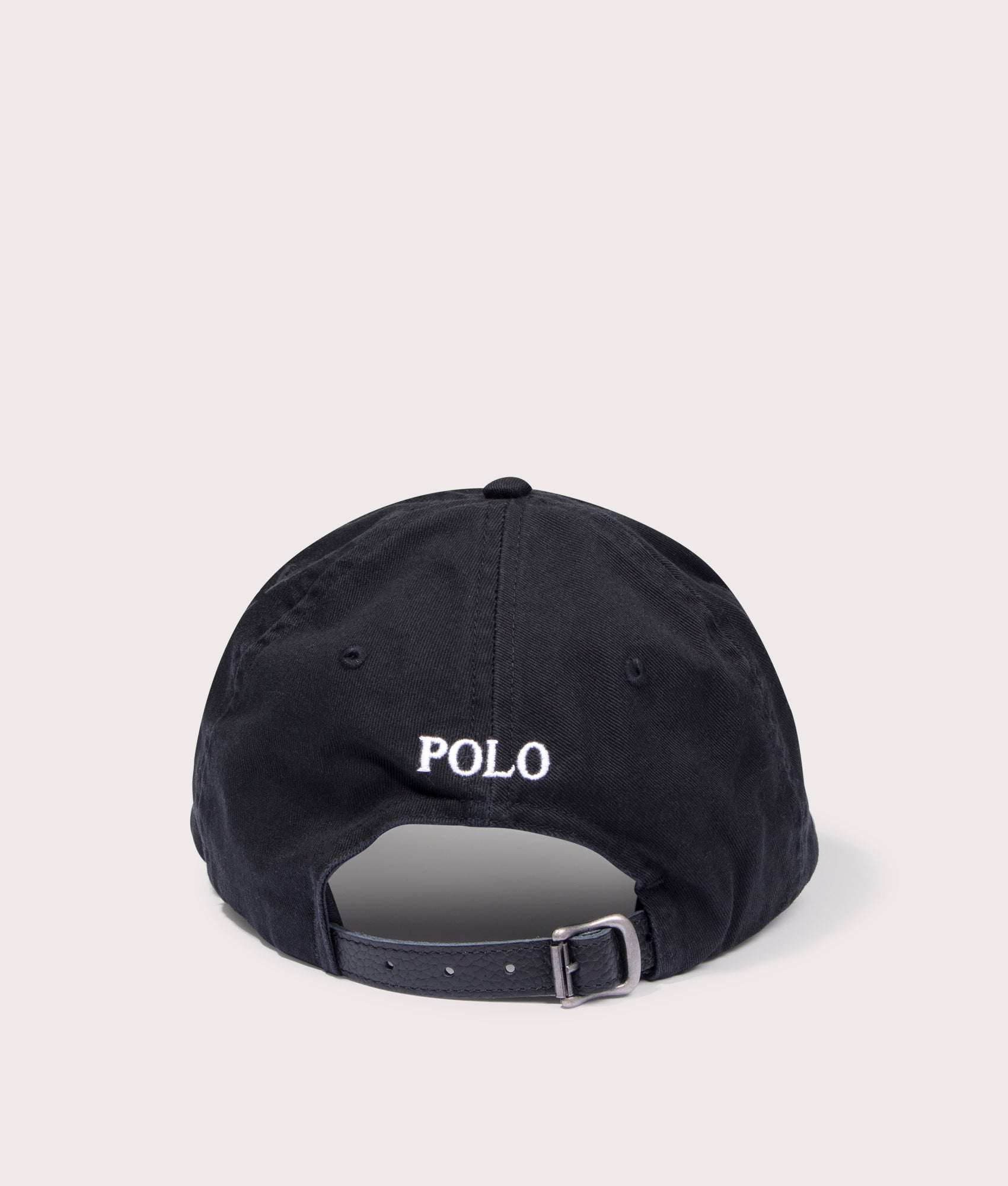 Polo Ralph Lauren Big Pony Chino Baseball Cap in RL Black at EQVVS Menswear. Back shot.