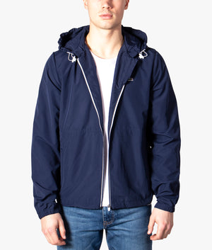 Zip Through Hooded Windbreaker Jacket Navy Blue | Lacoste | EQVVS