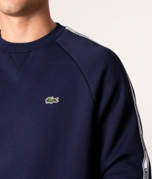 Relaxed-Fit-Tape-Detail-Fleece-Sweatshirt-Navy-Lacsote-EQVVS