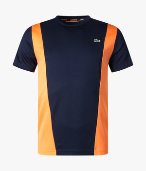 Sport-Branded-Bands-Colour-Block-T-Shirt-Navy-Blue/Mandarin-Tree-Lacoste-EQVVS
