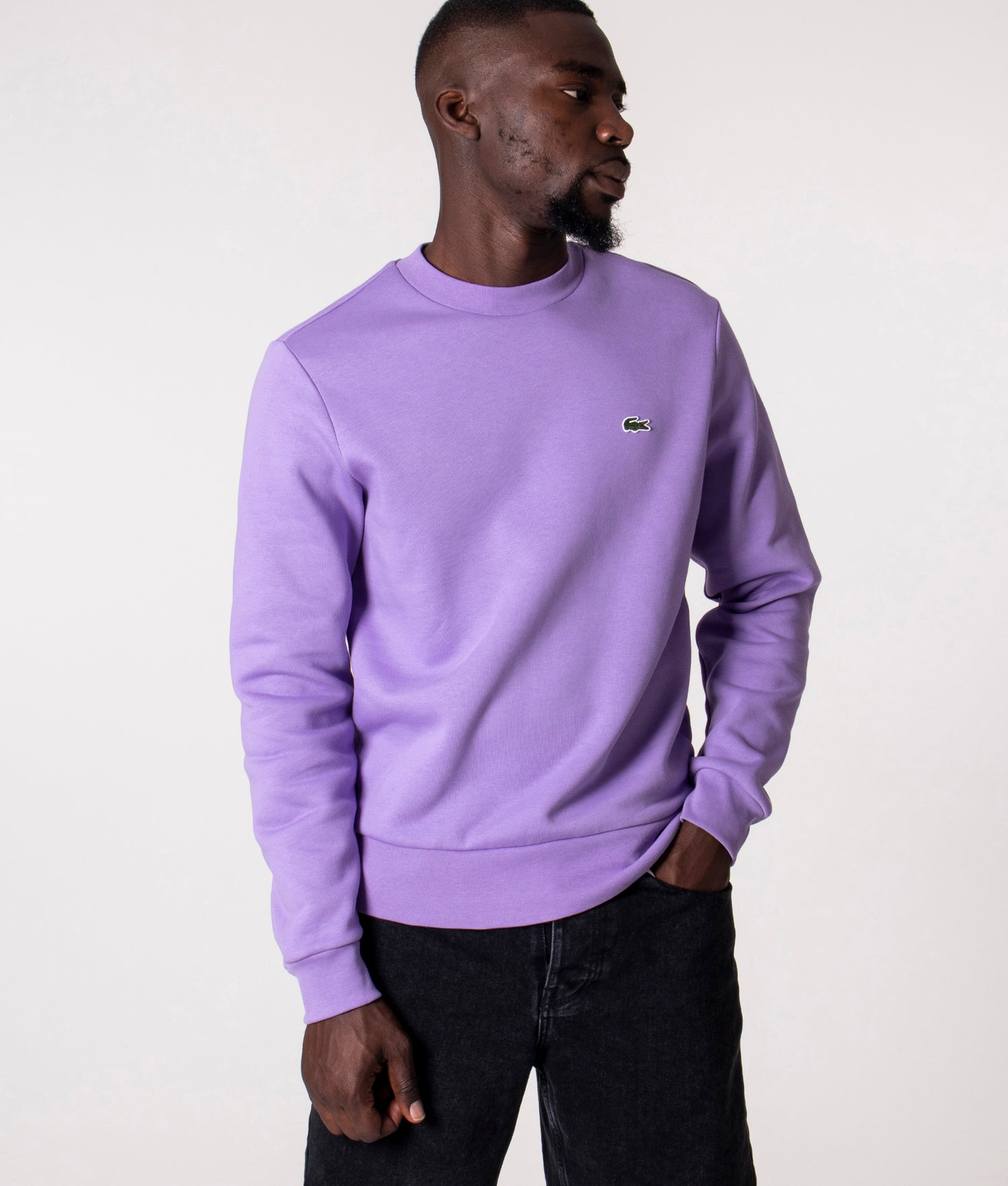 EQVVS Neva | Purple Fit Brushed Cotton Lacoste Sweatshirt | Relaxed