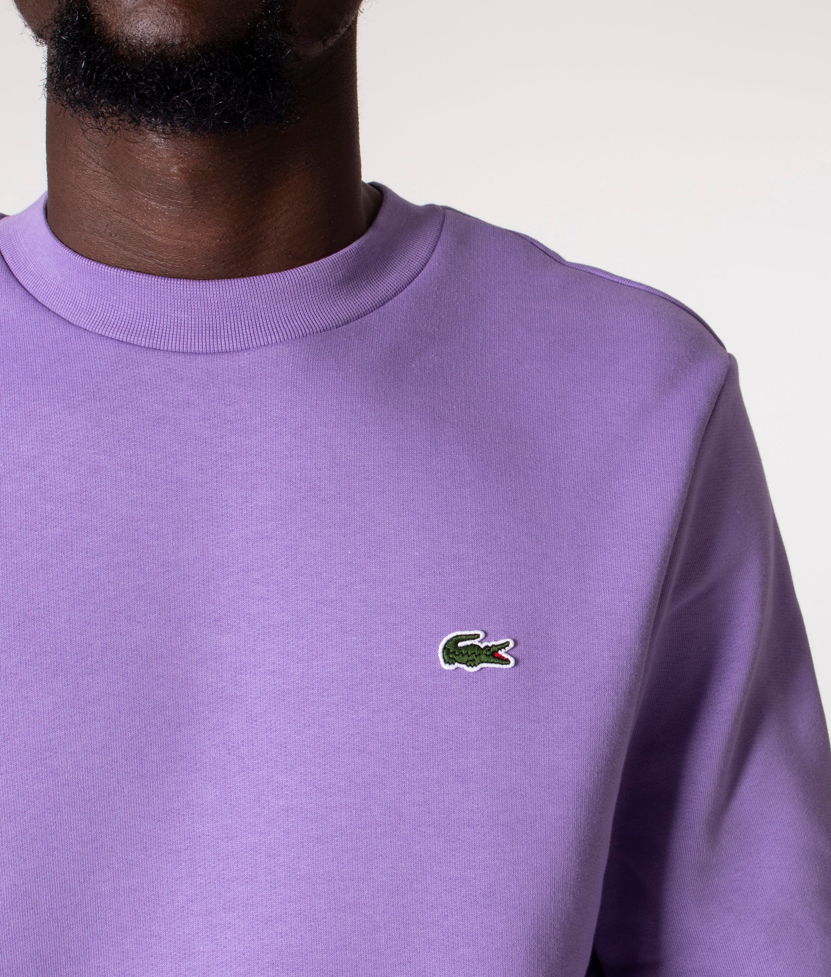 Relaxed Fit Brushed Cotton Sweatshirt Neva Purple | Lacoste | EQVVS