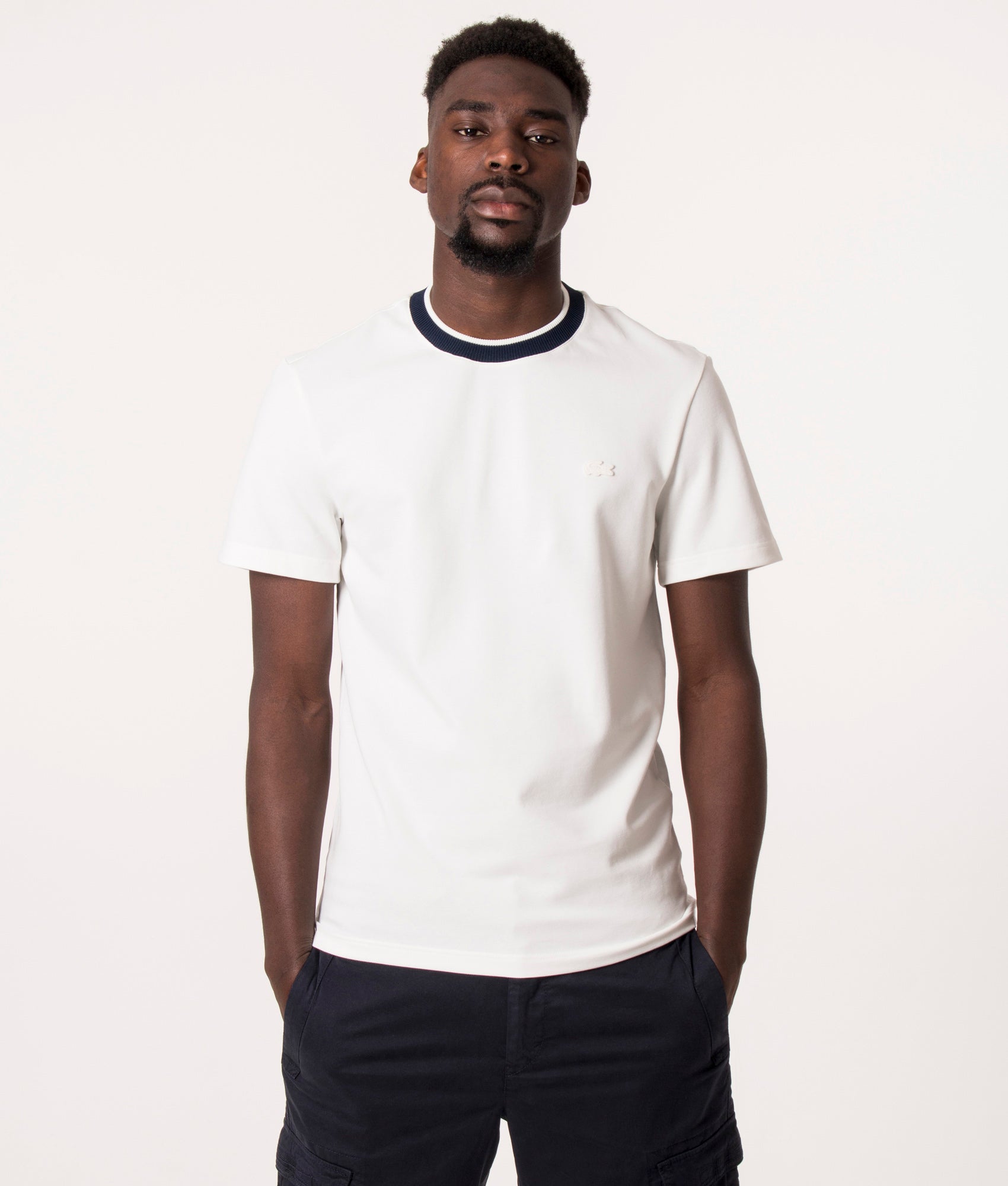 Stretch-Pique-Striped-Collar-T-Shirt-Flour/Navy-Blue-Lacoste-EQVVS