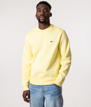 Relaxed Fit Brushed Cotton Sweatshirt Yellow, Lacoste