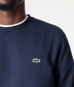 Logo-Stripe-Flannel-Sweatshirt-Navy-Blue-Lacoste-EQVVS