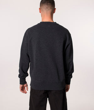 AMI Patch Sweatshirt in Dark Grey, EQVVS. Model, reverse. 