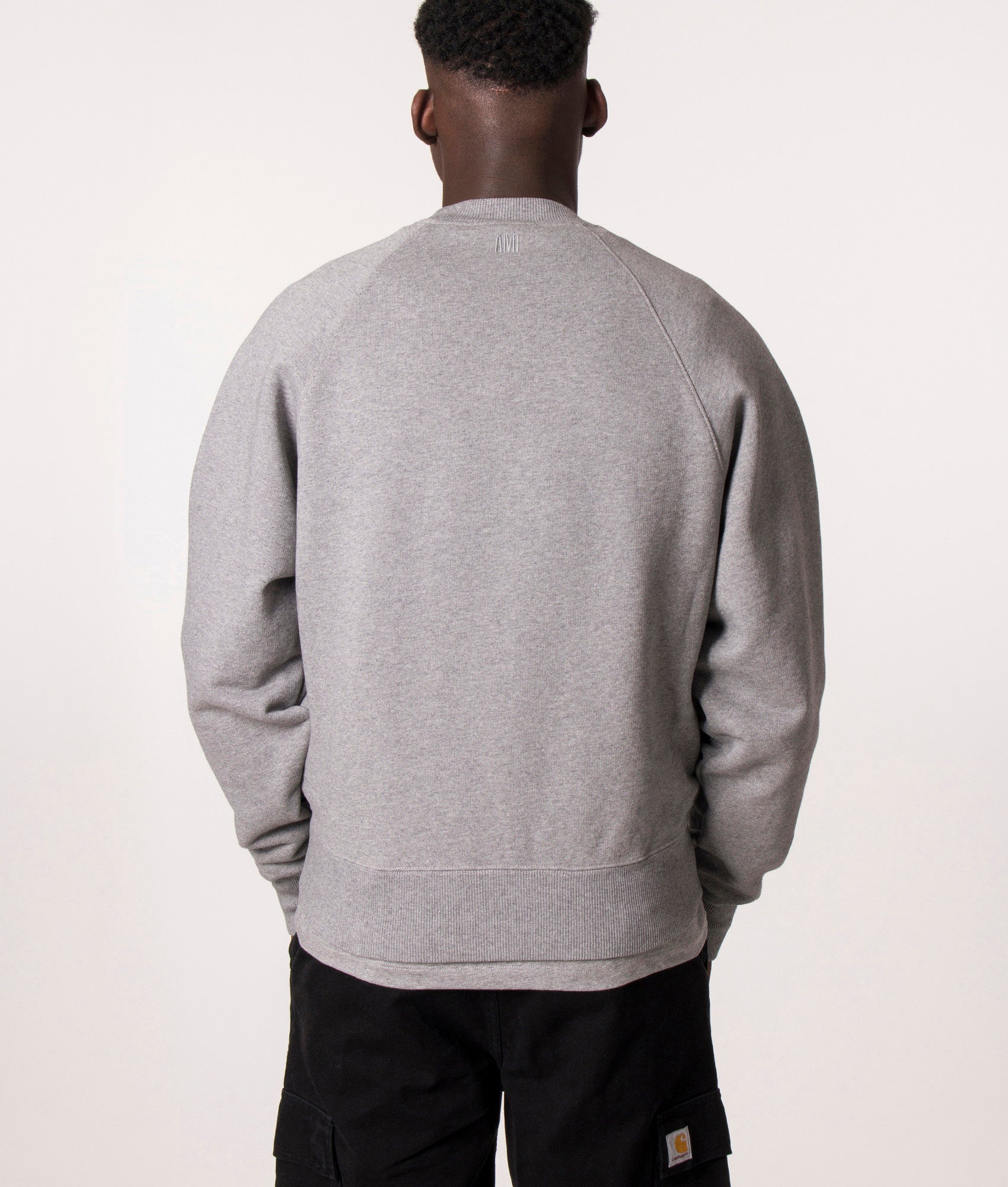 Contrast-ADC-Logo-Sweatshirt-Heather-Grey/Red-AMI-EQVVS