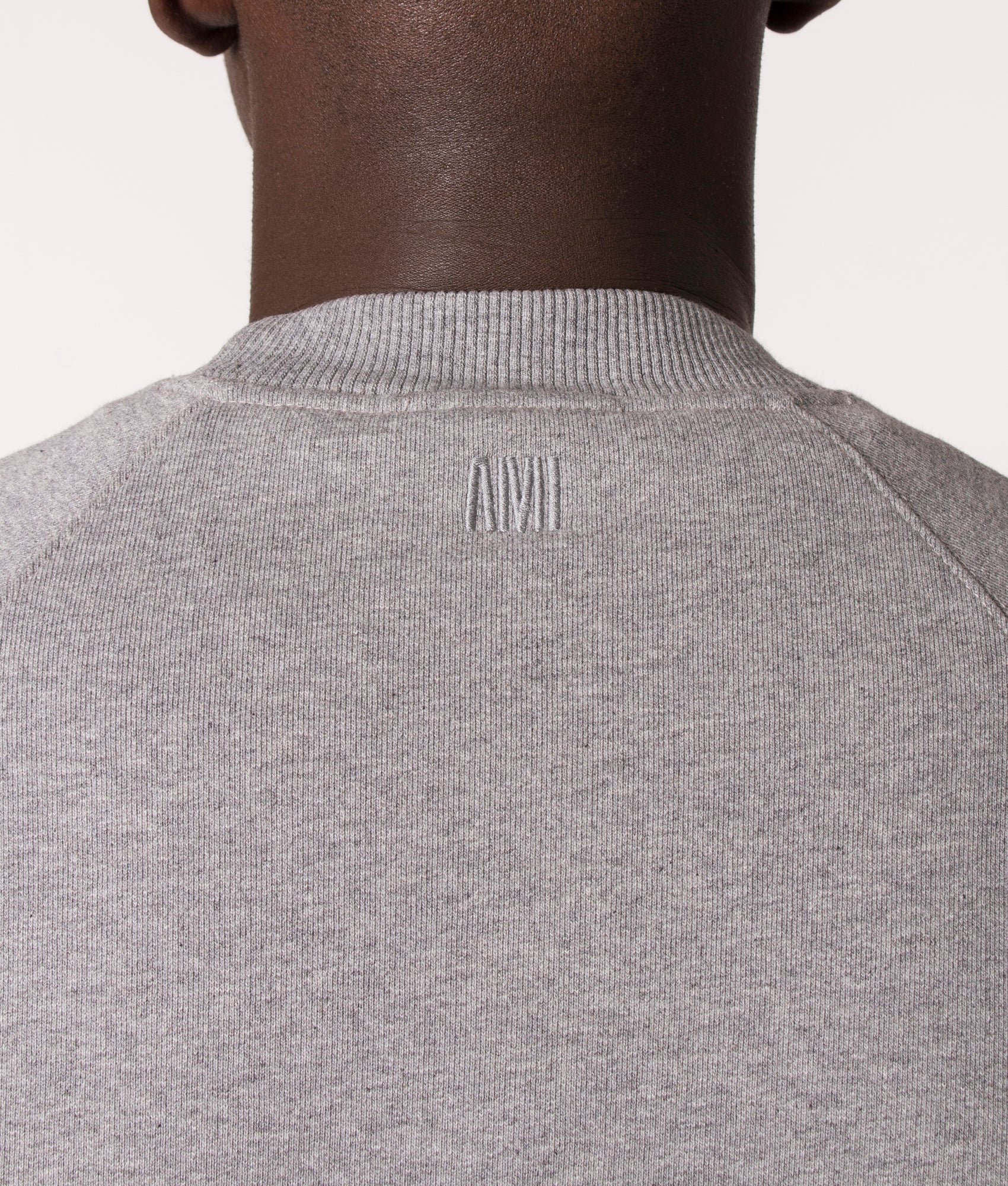 Contrast-ADC-Logo-Sweatshirt-Heather-Grey/Red-AMI-EQVVS