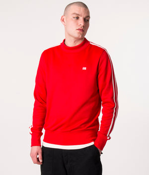 Twin-Stripe-Crew-Neck-Sweatshirt-Scarlet-Red-AMI-EQVVS