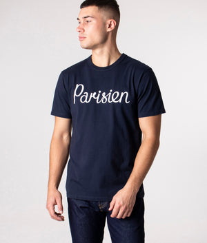 Slim Fit Parisien T-Shirt Navy Maison Kitsuné EQVVS