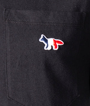 Tricolor-Fox-Patch-Classic-Pocket-T-Shirt-Black-Maison-Kitsune-EQVVS