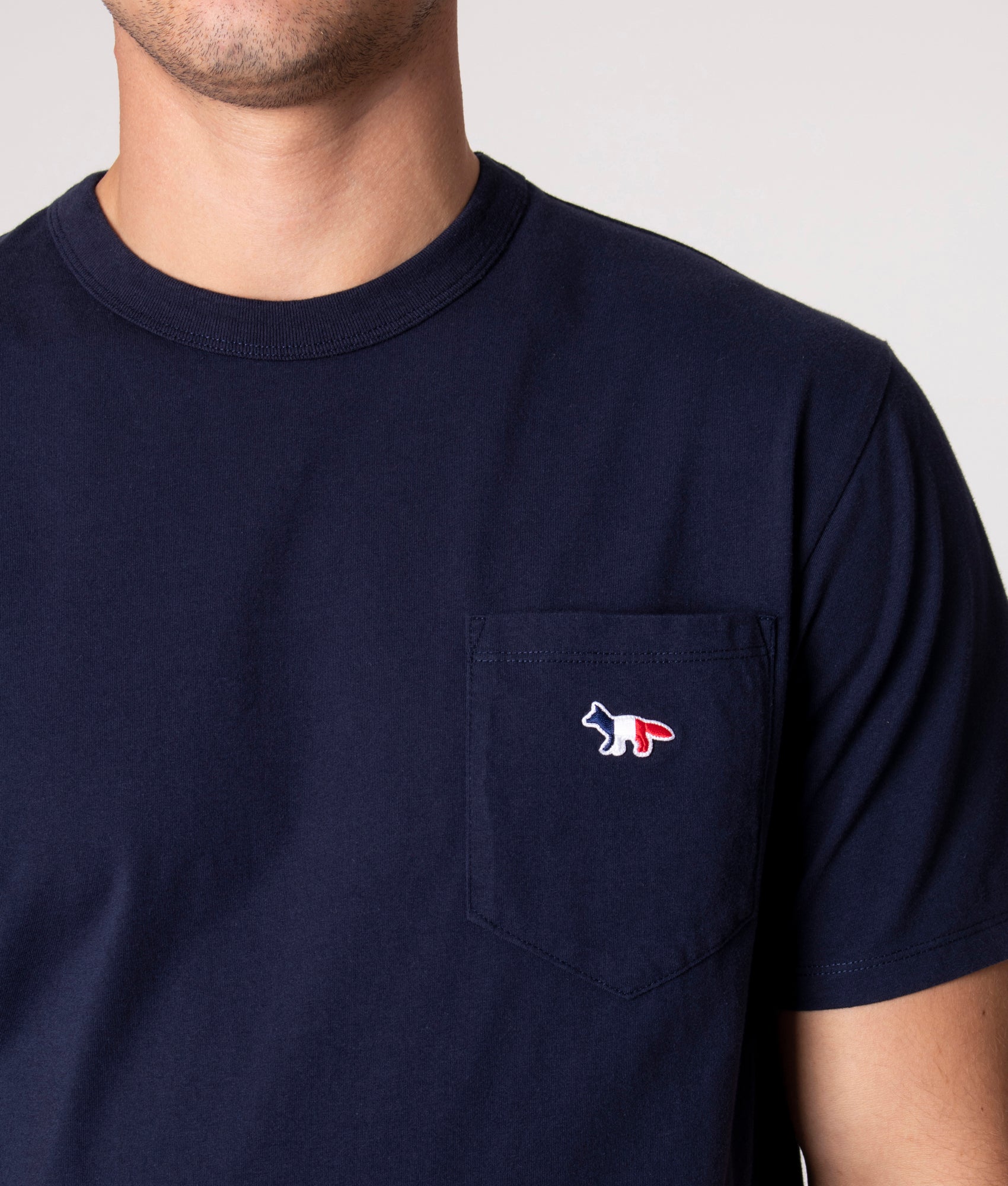 ★Maison Kitsune★Tricolor Fox Patch Classic Pocket T★ Maison Kitsuné Tricolor Fox Patch Classic Pocket T-Shirt