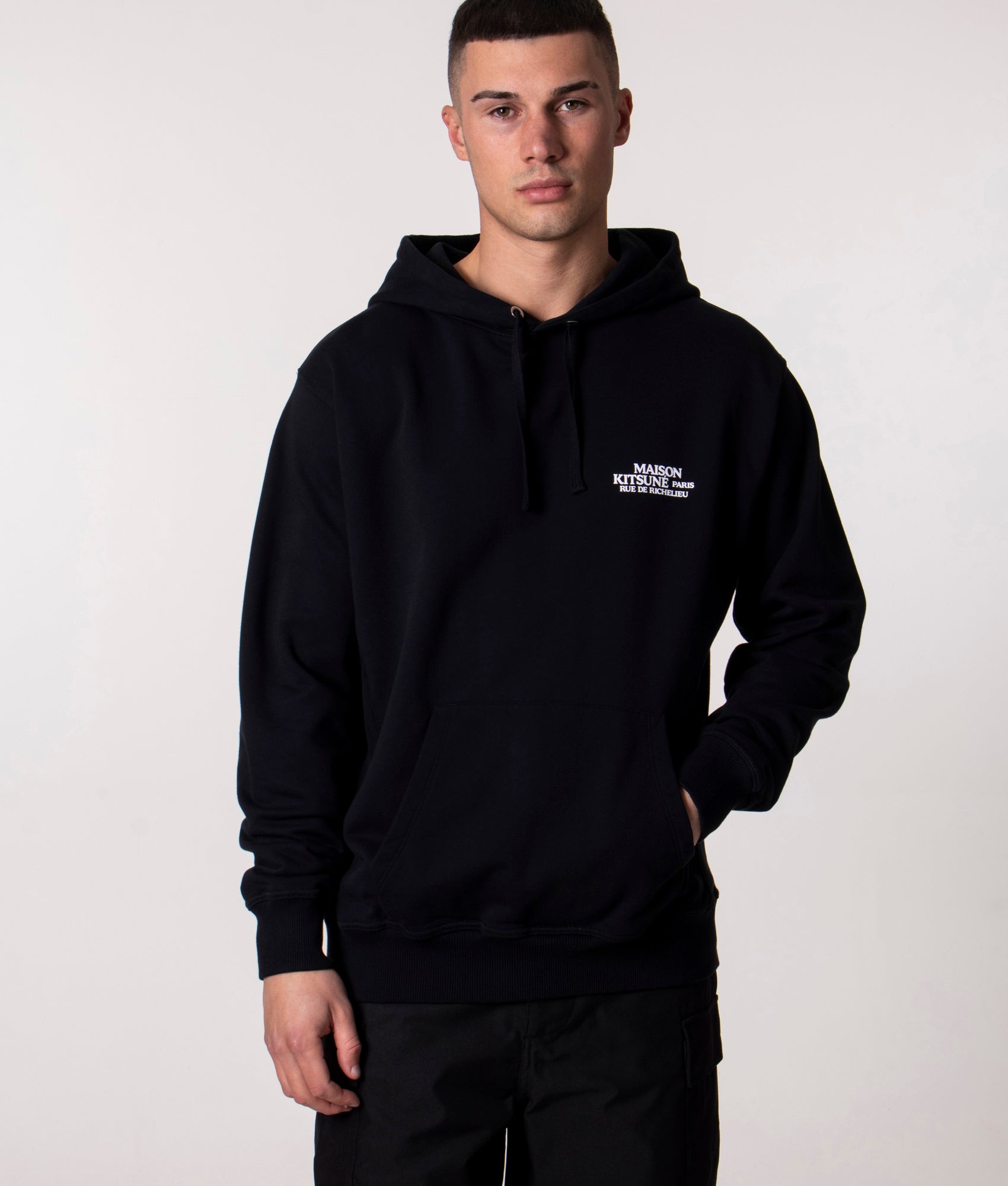 Relaxed-Fit-Rue-De-Richelieu-Hoodie-Black-Maison-Kitsune-EQVVS