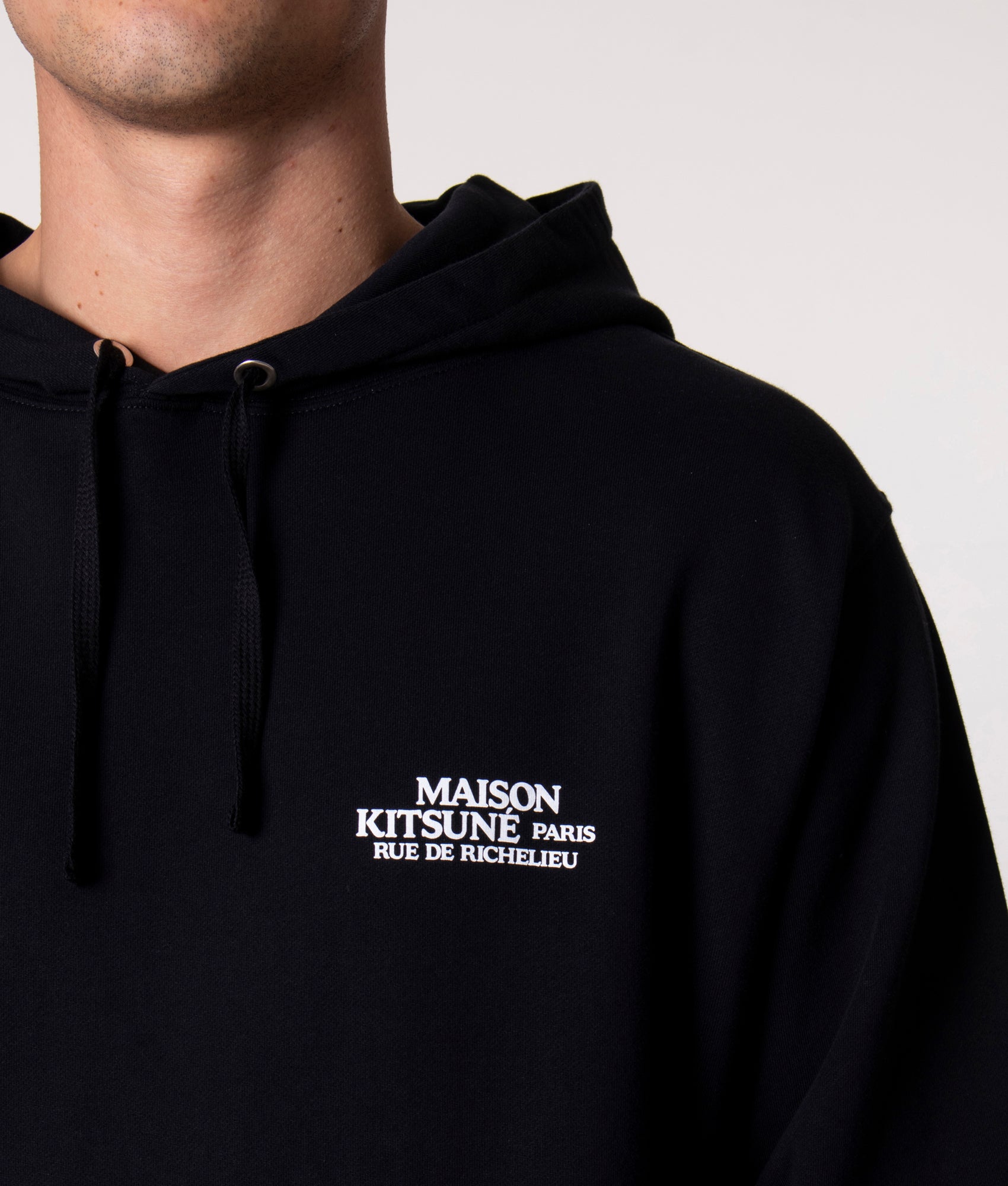 Relaxed-Fit-Rue-De-Richelieu-Hoodie-Black-Maison-Kitsune-EQVVS