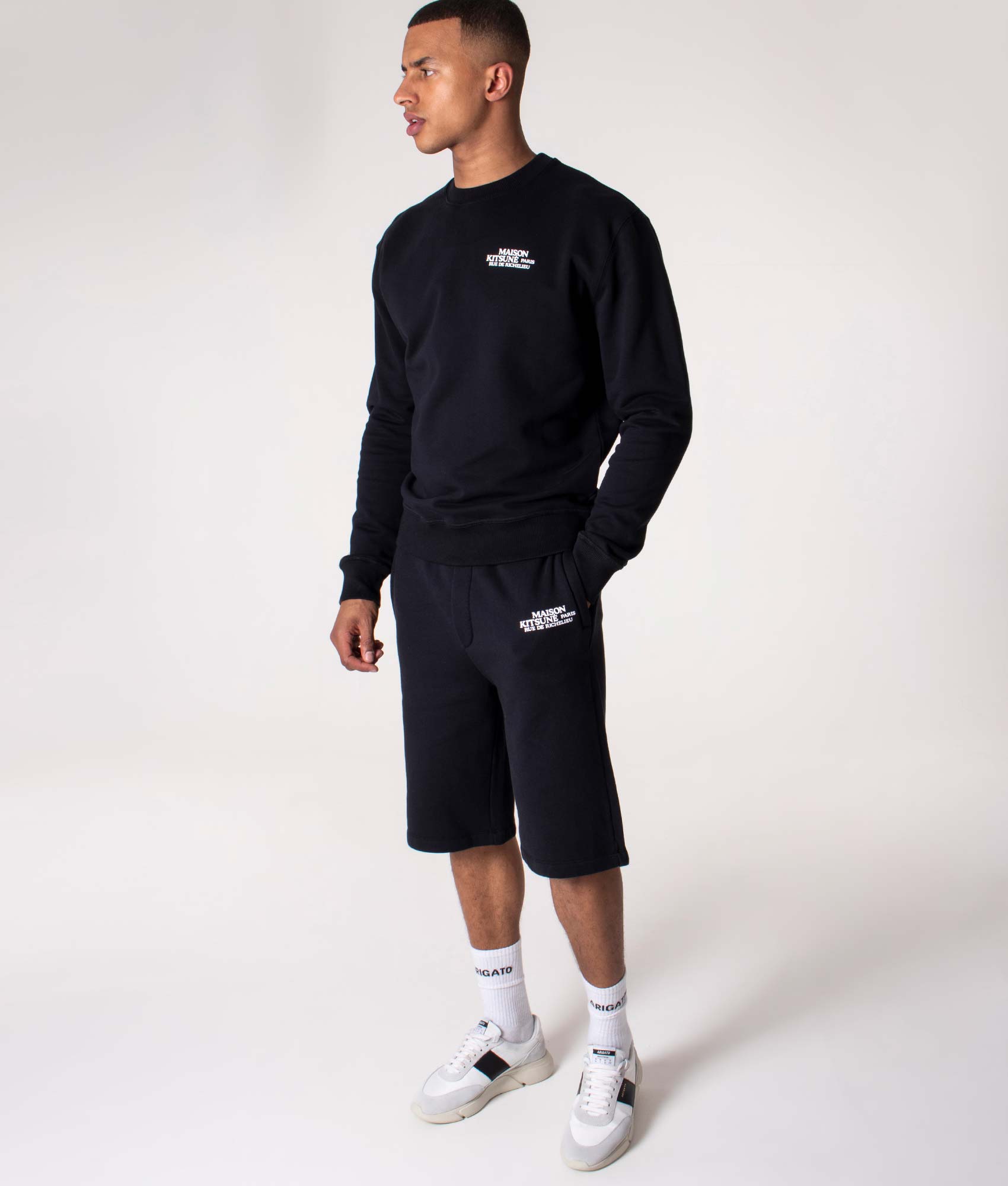 Regular-Fit-Rue-De-Richelieu-Sweat-Shorts-Black-Maison-Kitsune-EQVVS