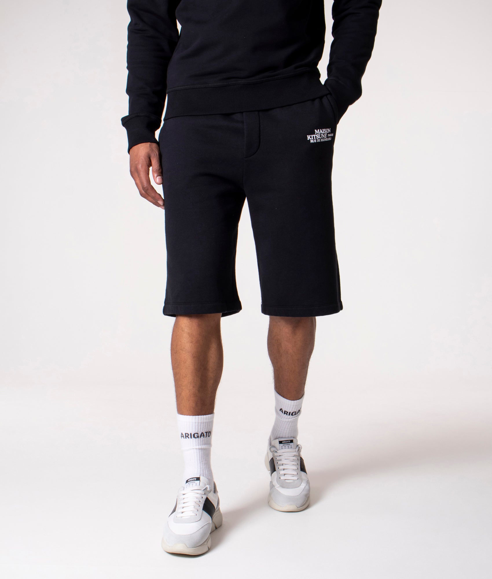Regular-Fit-Rue-De-Richelieu-Sweat-Shorts-Black-Maison-Kitsune-EQVVS