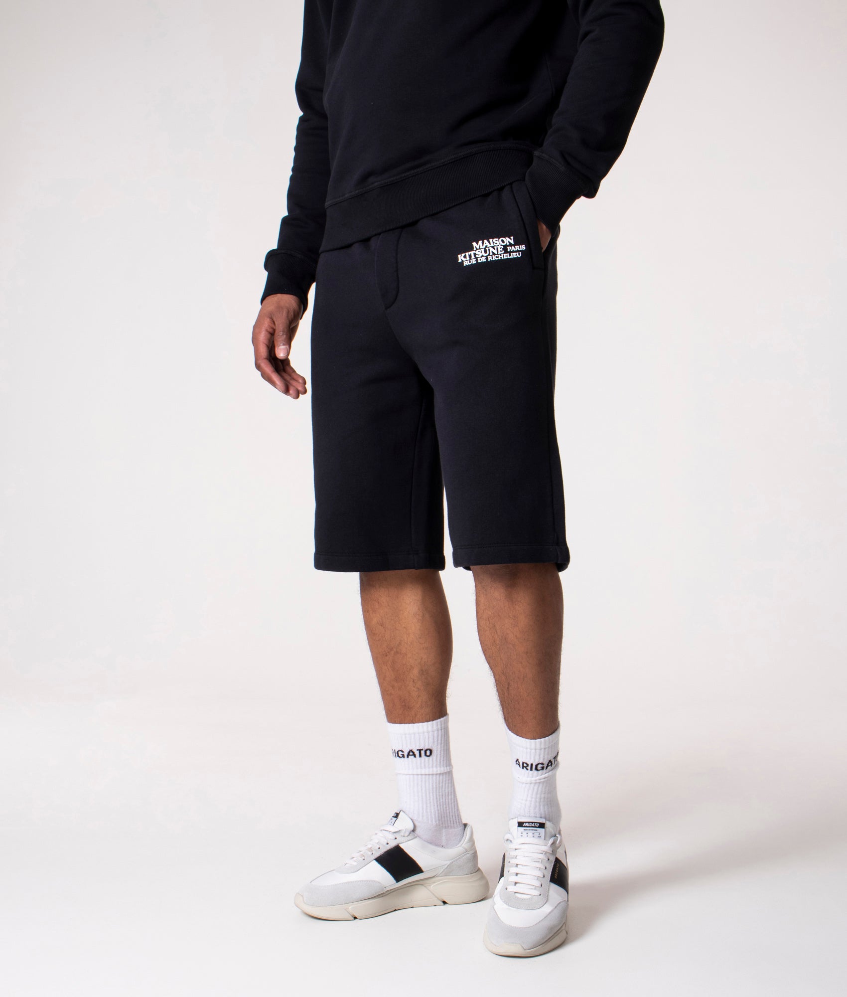 Regular-Fit-Rue-De-Richelieu-Sweat-Shorts-Black-Maison-Kitsune-EQVVS