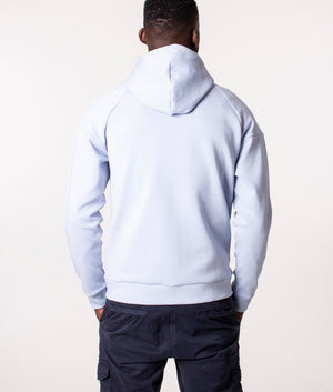 BOSS Saggy Zip Through Hoodie in Open Blue at EQVVS, Model back