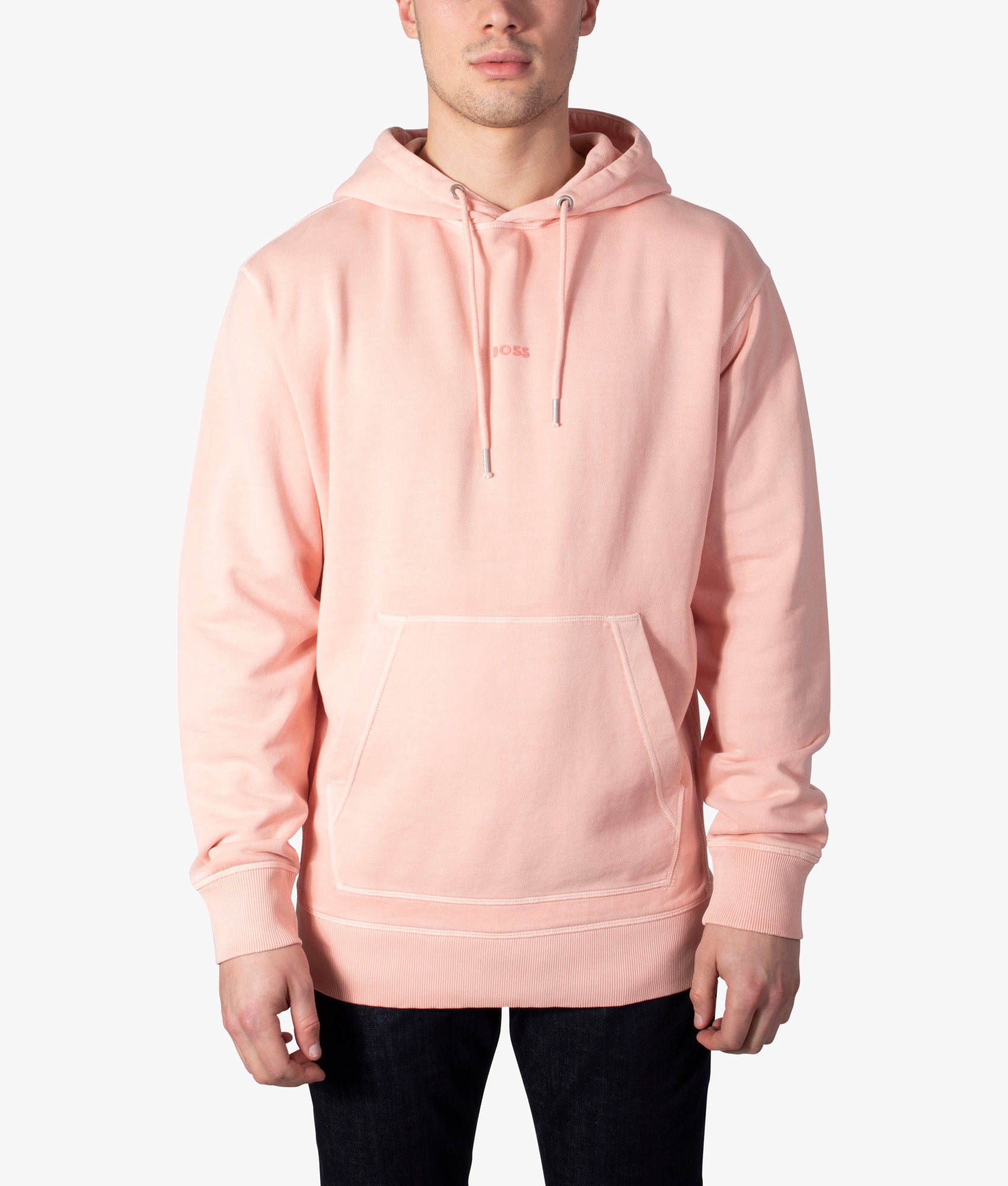 Relaxed-Fit-Garment-Dyed-Wefade-Hoodie-Light/Pastel-Red-BOSS-EQVVS