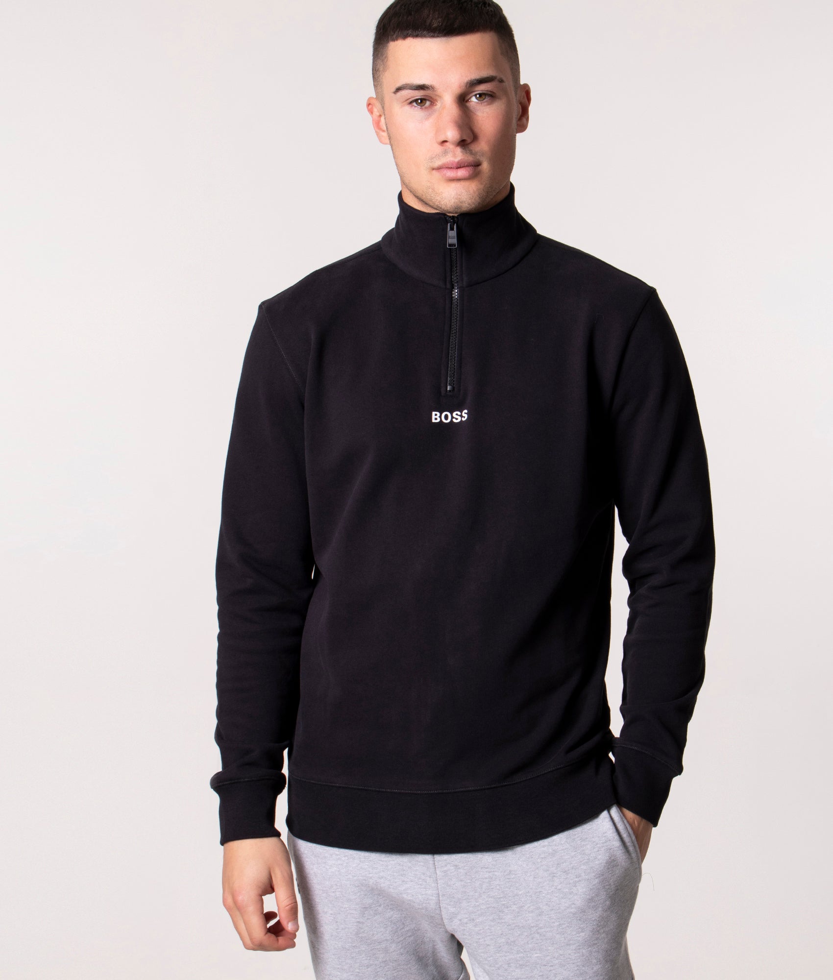 Zapper-1/4-Zip-Sweatshirt-Black-BOSS-EQVVS
