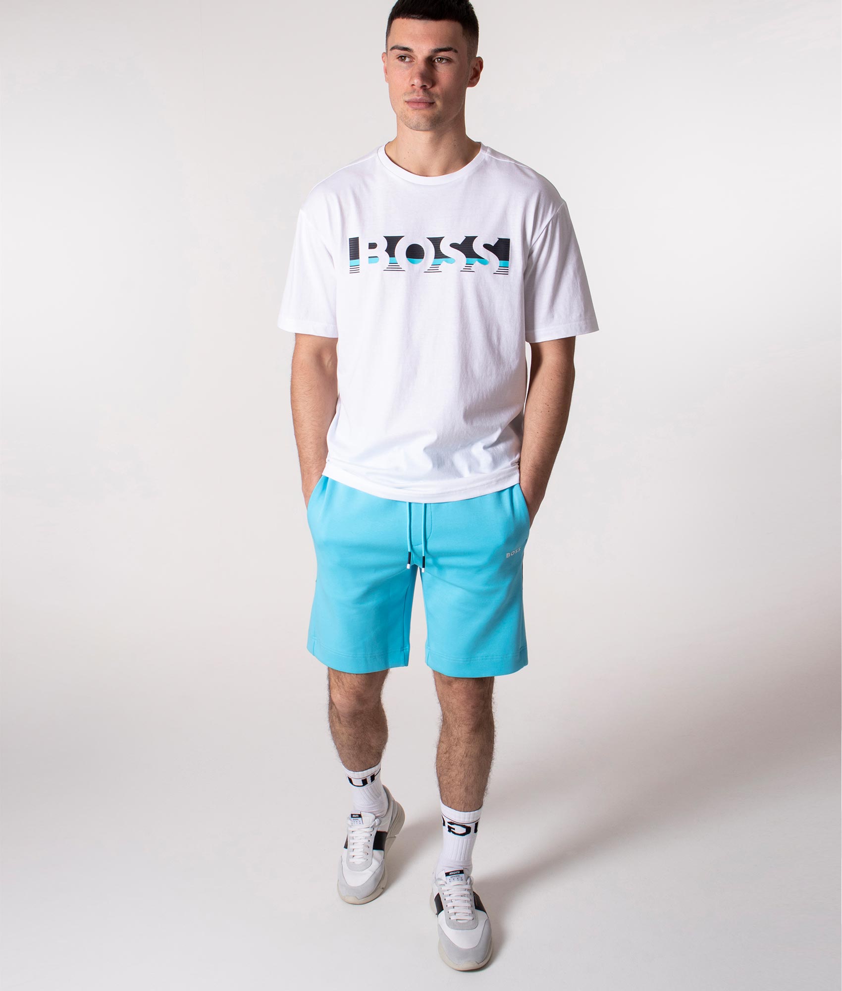 Regular Fit Headlo 1 Sweat Shorts Light Pastel Blue, BOSS