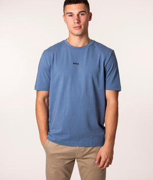 Relaxed Fit TChup T-Shirt in 489 Open Blue, BOSS, EQVVS,  Front Model Shot