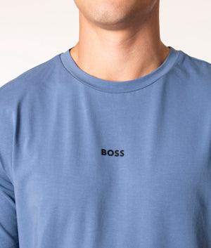 Relaxed Fit TChup T-Shirt in 489 Open Blue, BOSS, EQVVS, Close Up Model Shot