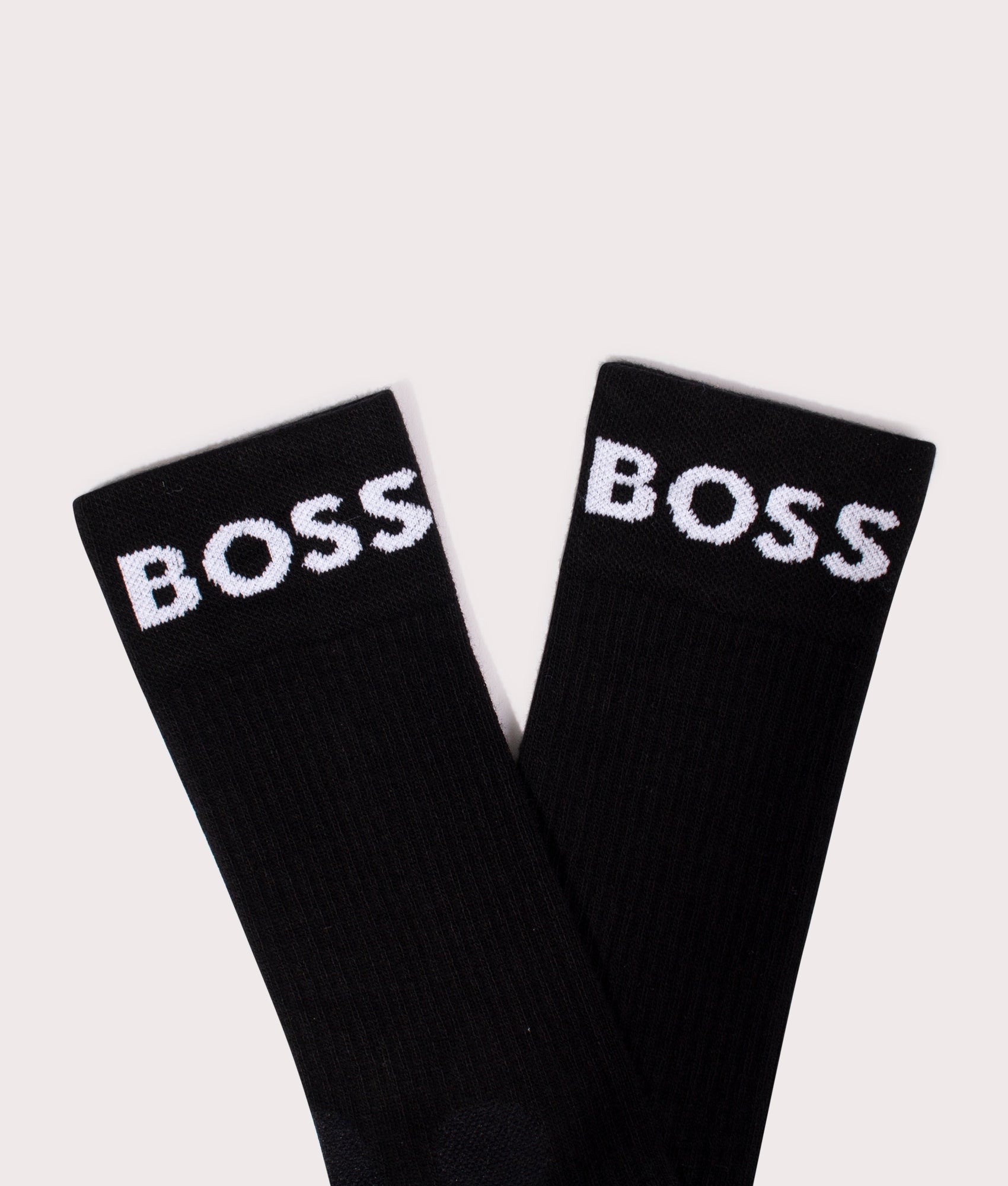 Two-Pack-Of-Quarter-Length-Stretch-Sport-Socks-Black-BOSS-EQVVS