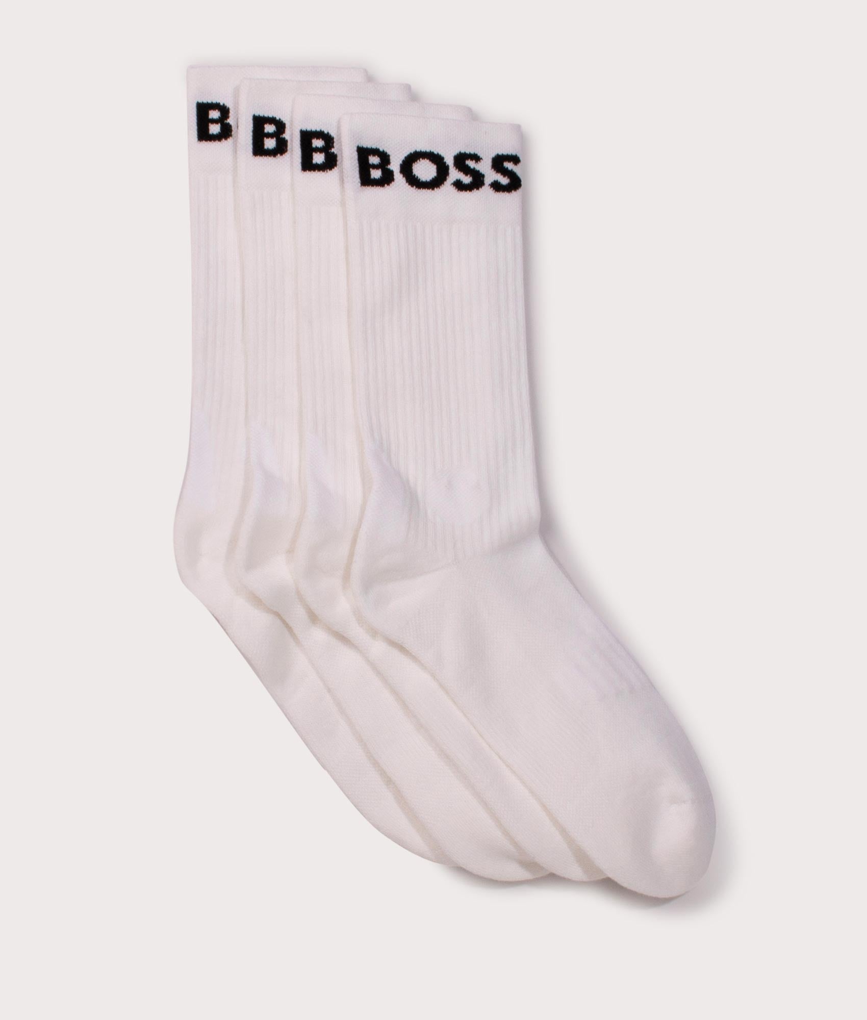 Two-Pack-Of-Quarter-Length-Stretch-Sport-Socks-White-BOSS-EQVVS