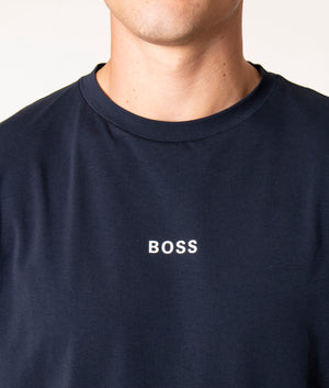 Relaxed Fit T-Chup T-Shirt in 404 Dark Blue, BOSS, EQVVS, Front detail Model Shot
