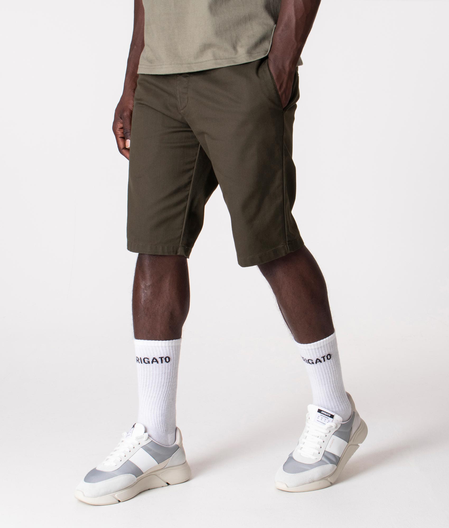Sid Chino Shorts in Khaki, Carhartt WIP at EQVVS. Angle Shot. 