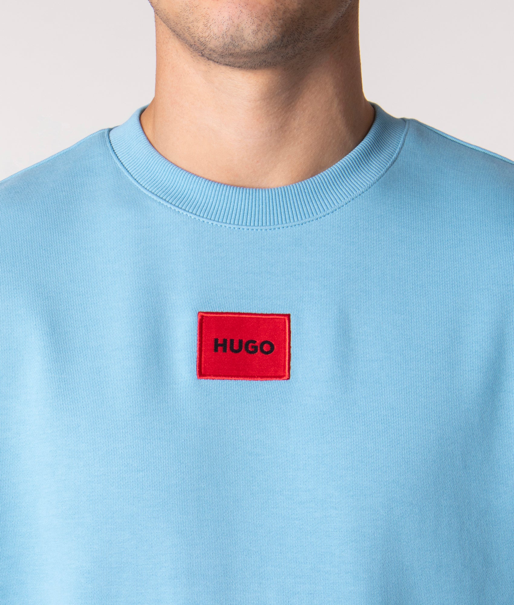 Diragol212-Patch-Logo-Sweatshirt-Turquoise/Aqua-HUGO-EQVVS