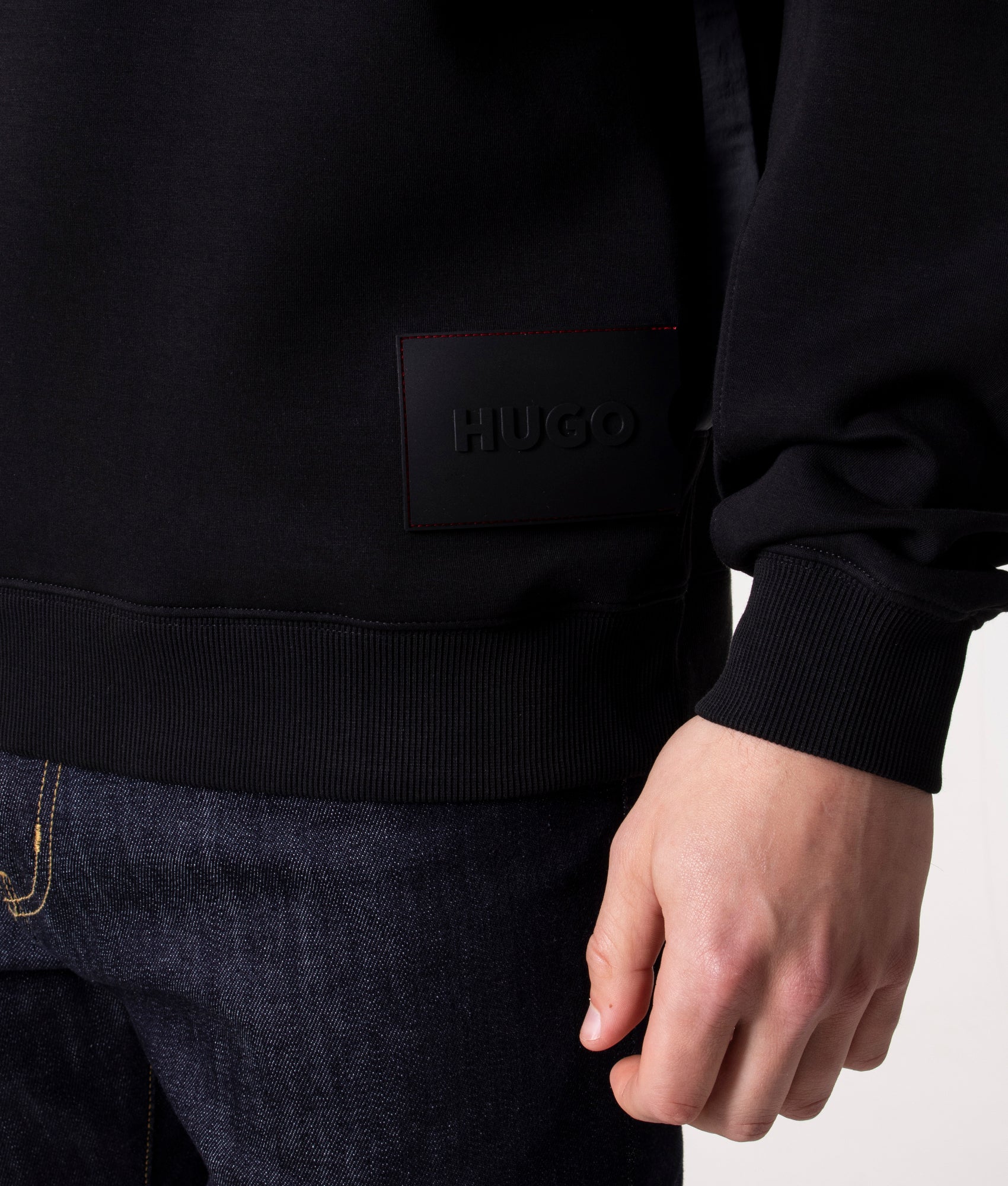 Relaxed-Fit-Deastwood-Quarter-Zip-Sweatshirt-Black-HUGO-EQVVS