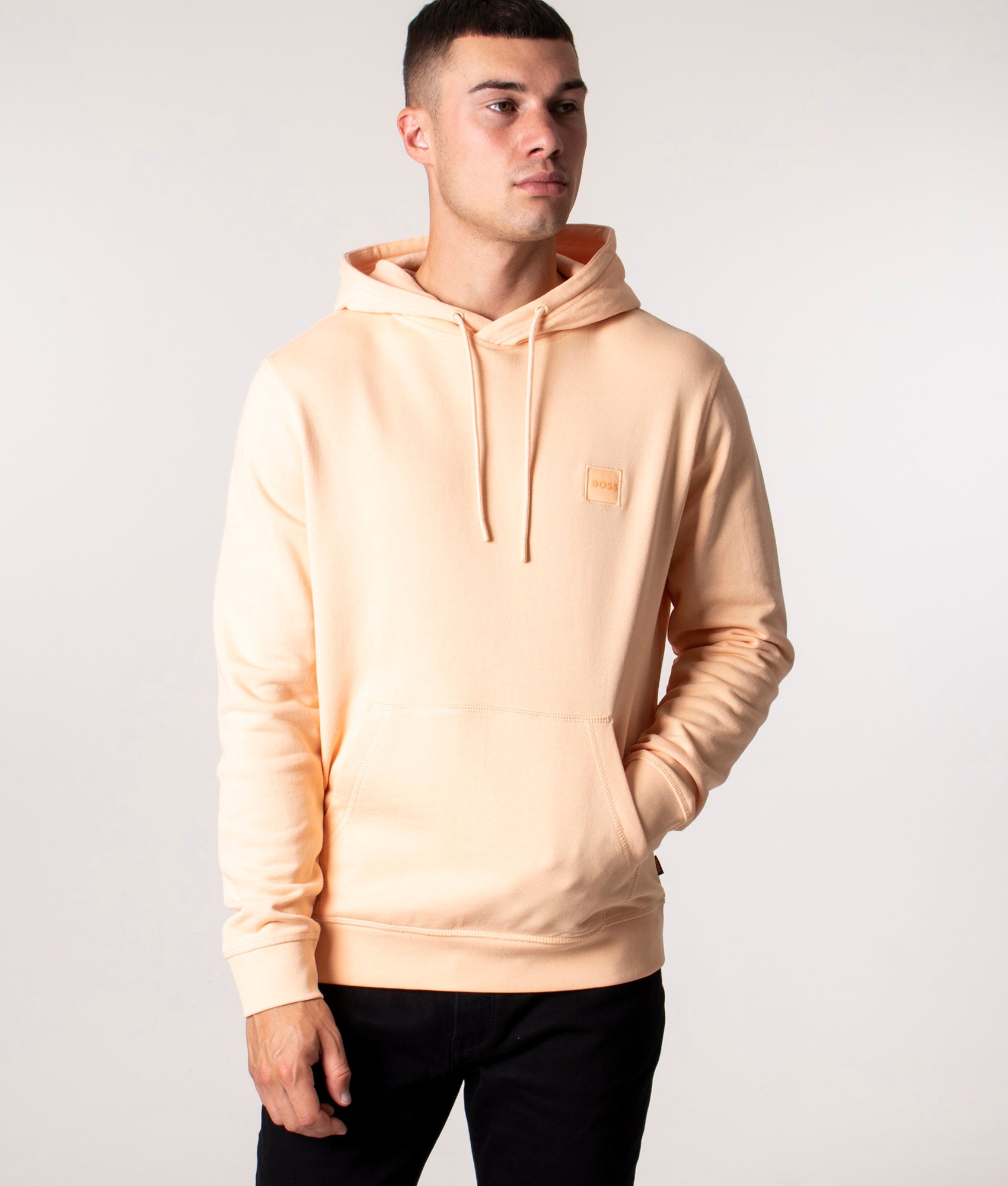 Wetalk-Logo-Patch-Hoodie-Light/Pastel-Orange-BOSS-EQVVS