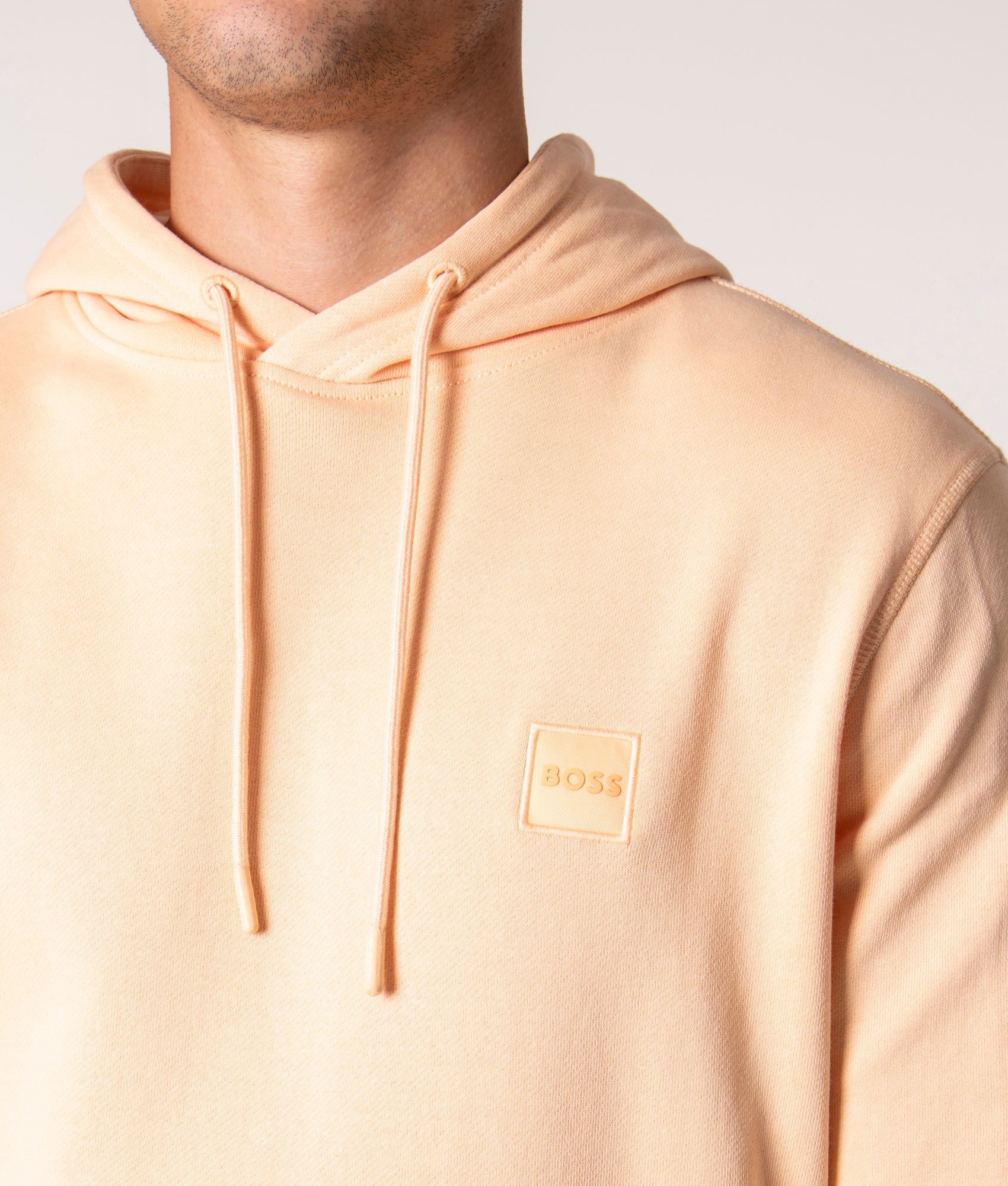 Wetalk-Logo-Patch-Hoodie-Light/Pastel-Orange-BOSS-EQVVS