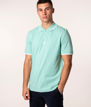 BOSS Pchup Polo Shirt in Light/Pastel Green at EQVVS, Model Front