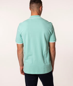BOSS Pchup Polo Shirt in Light/Pastel Green at EQVVS, Model Back
