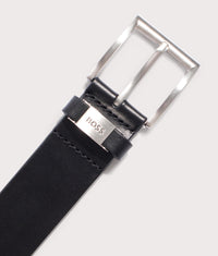 Italian Leather Connio Belt: 001 Black 