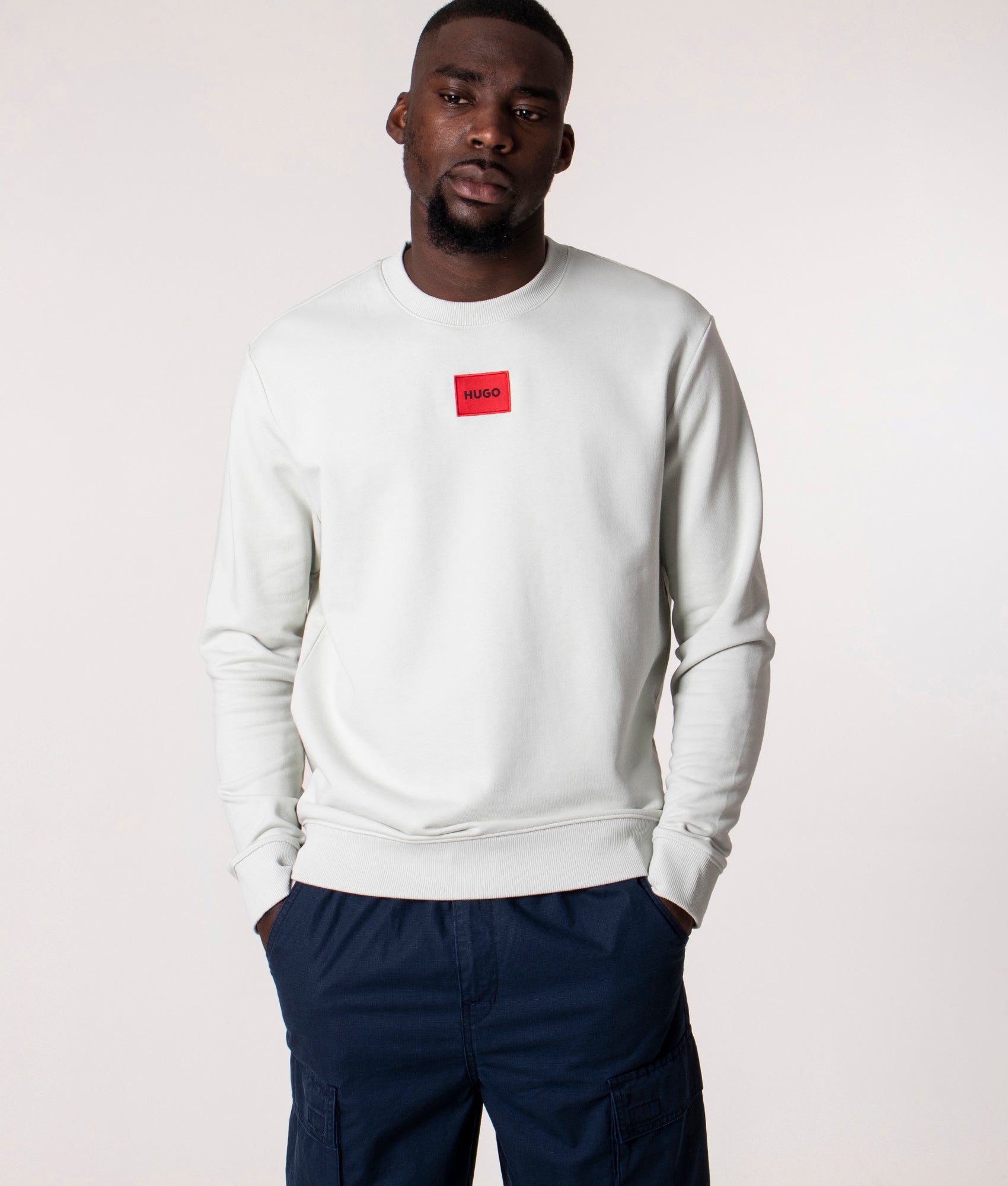 Diragol212-Patch-Logo-Sweatshirt-Light/Pastel-Green-HUGO-EQVVS