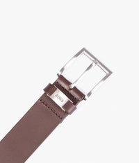 Italian Leather Connio Belt: 202 Dark Brown 