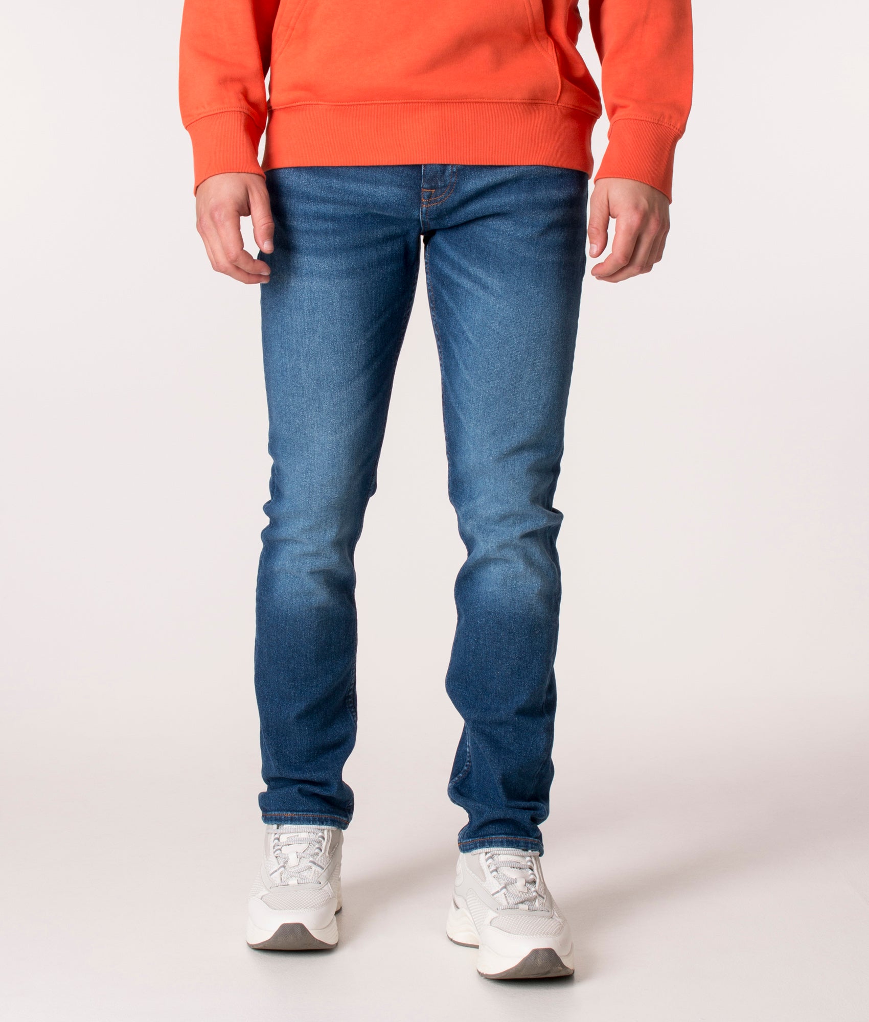 Slim Fit Comfort-Stretch Delaware Jeans | Front image | BOSS | EQVVS 