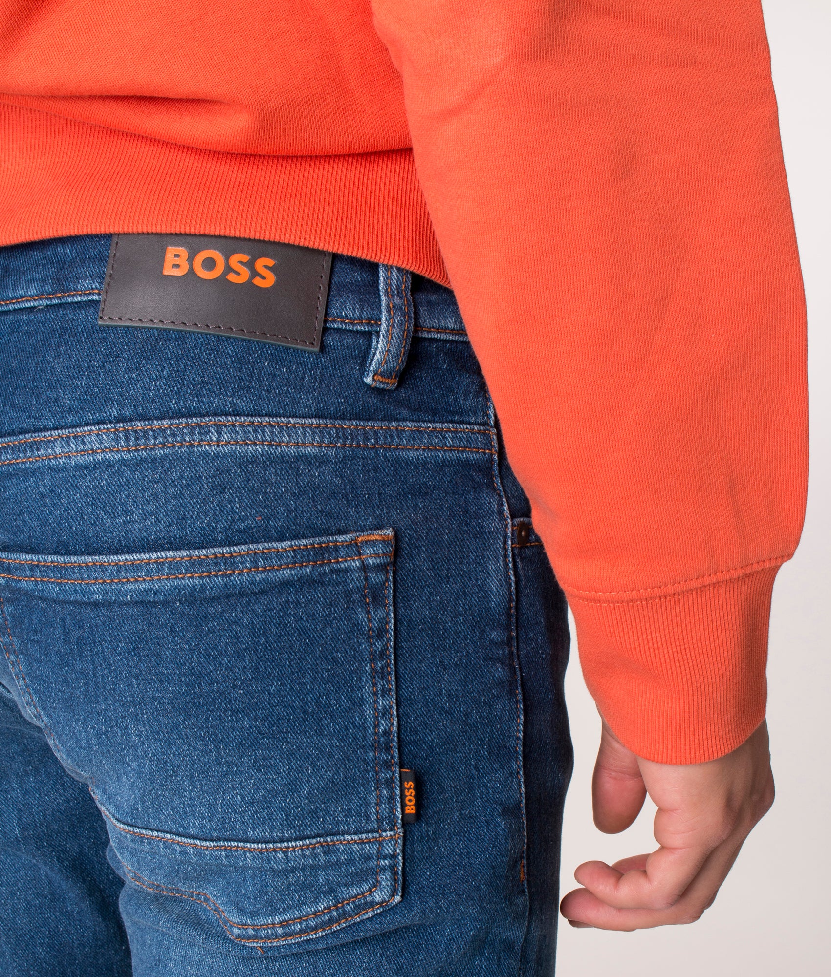 Slim Fit Comfort-Stretch Delaware Jeans | Detail image | BOSS | EQVVS 