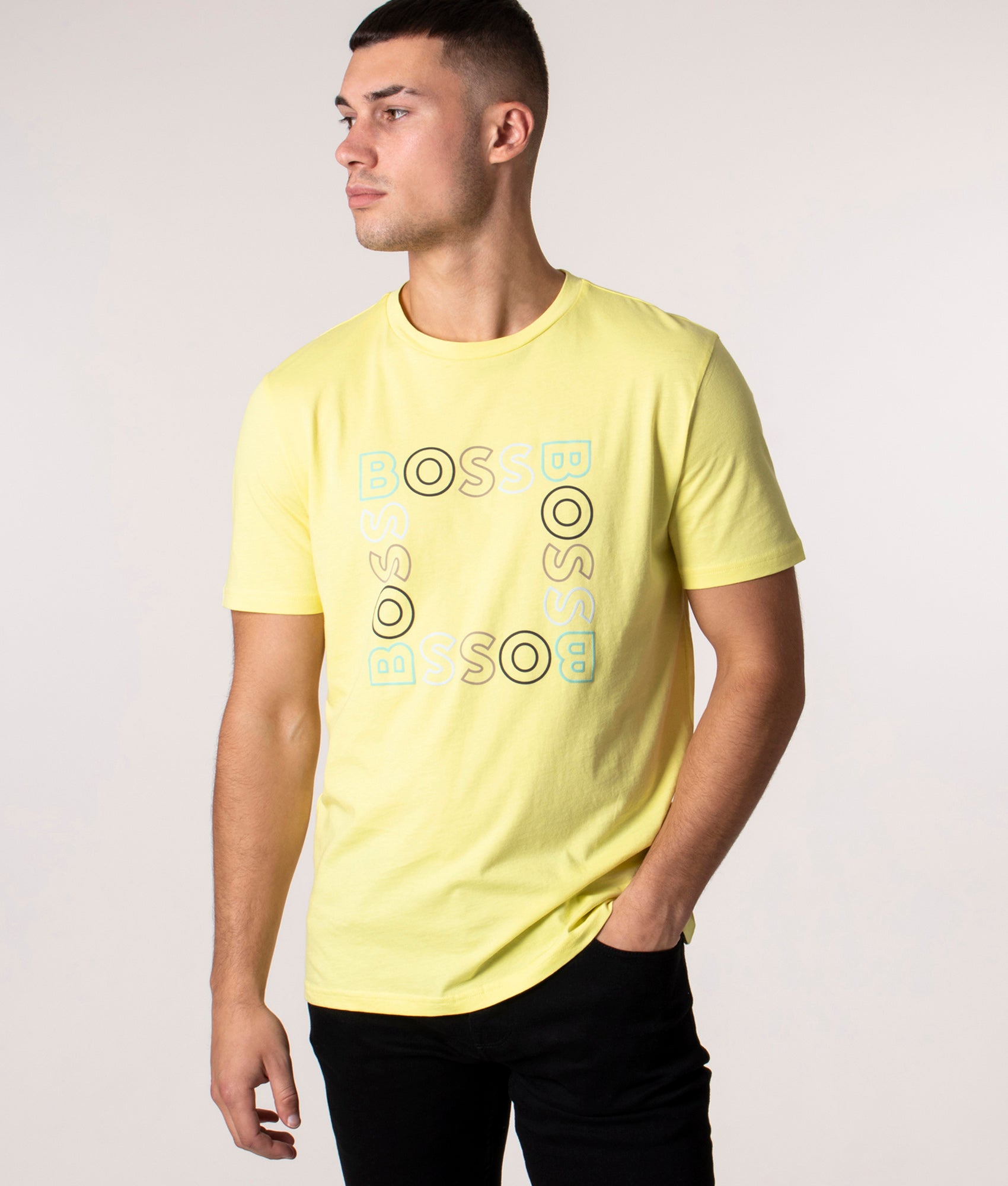 Teesquare-Logo-T-Shirt-Light/Pastel-Yellow-BOSS-EQVVS