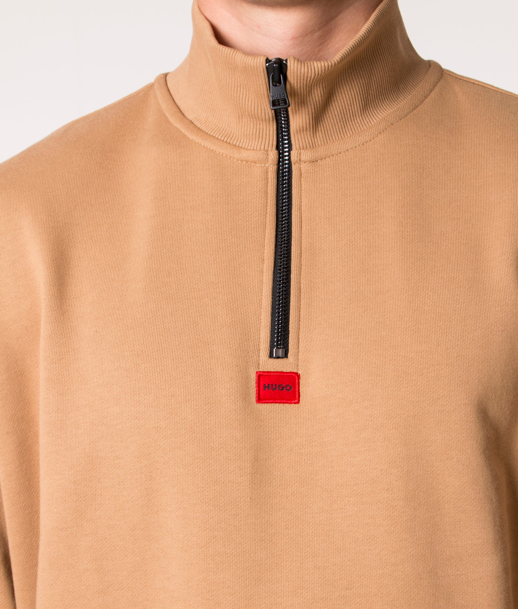 Relaxed-Fit-Durty-Quarter-Zip-Sweatshirt-Light-Brown-HUGO-EQVVS
