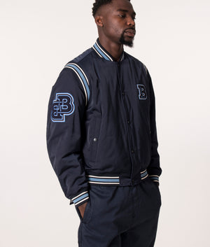 Water Repellent Oronzo Varsity Jacket Dark Blue BOSS EQVVS