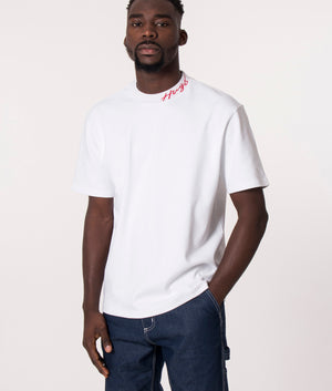 Relaxed-Fit-Demming-T-Shirt-White-HUGO-EQVVS
