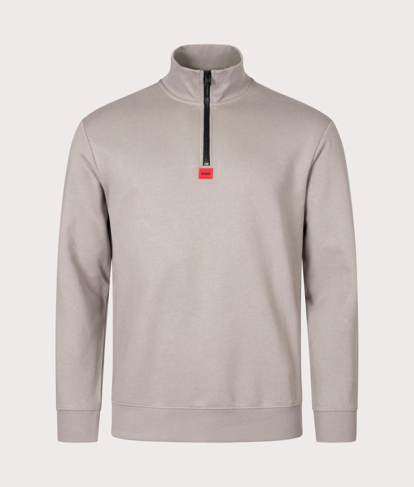 Relaxed-Fit-Durty-Quarter-Zip-Sweatshirt-Medium-Beige-HUGO-EQVVS