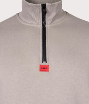 Relaxed-Fit-Durty-Quarter-Zip-Sweatshirt-Medium-Beige-HUGO-EQVVS