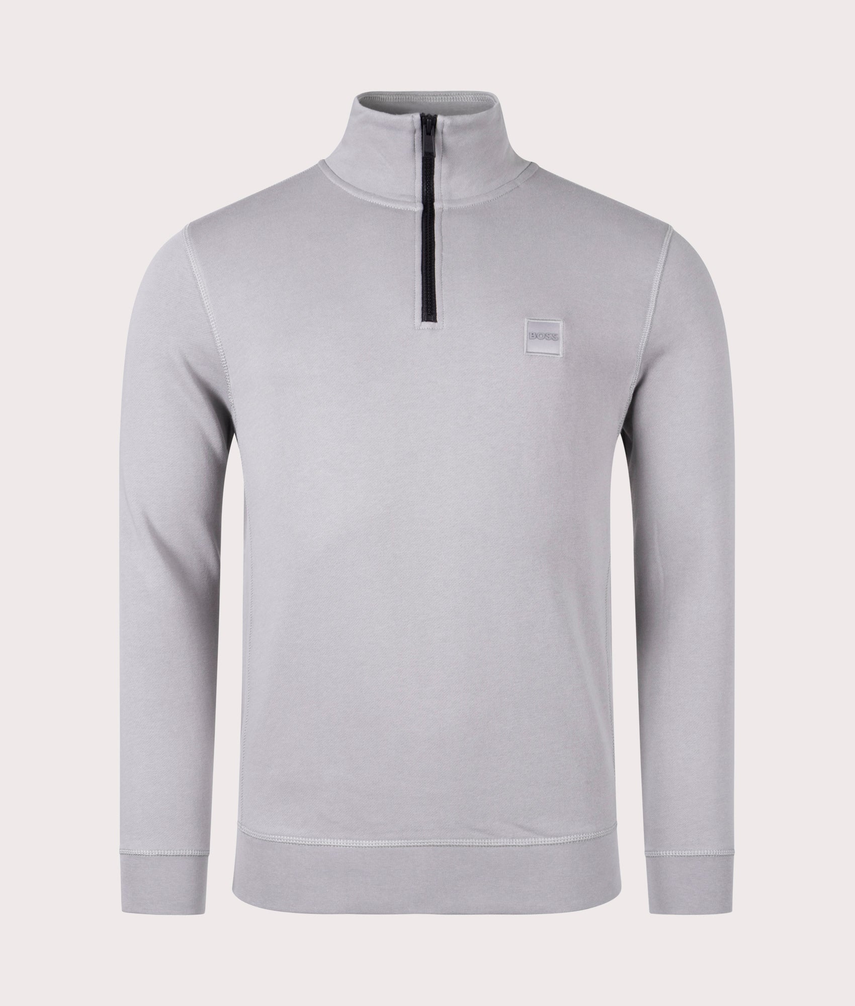 Quarter-Zip-Zetrust-Sweatshirt-Medium-Grey-BOSS-EQVVS