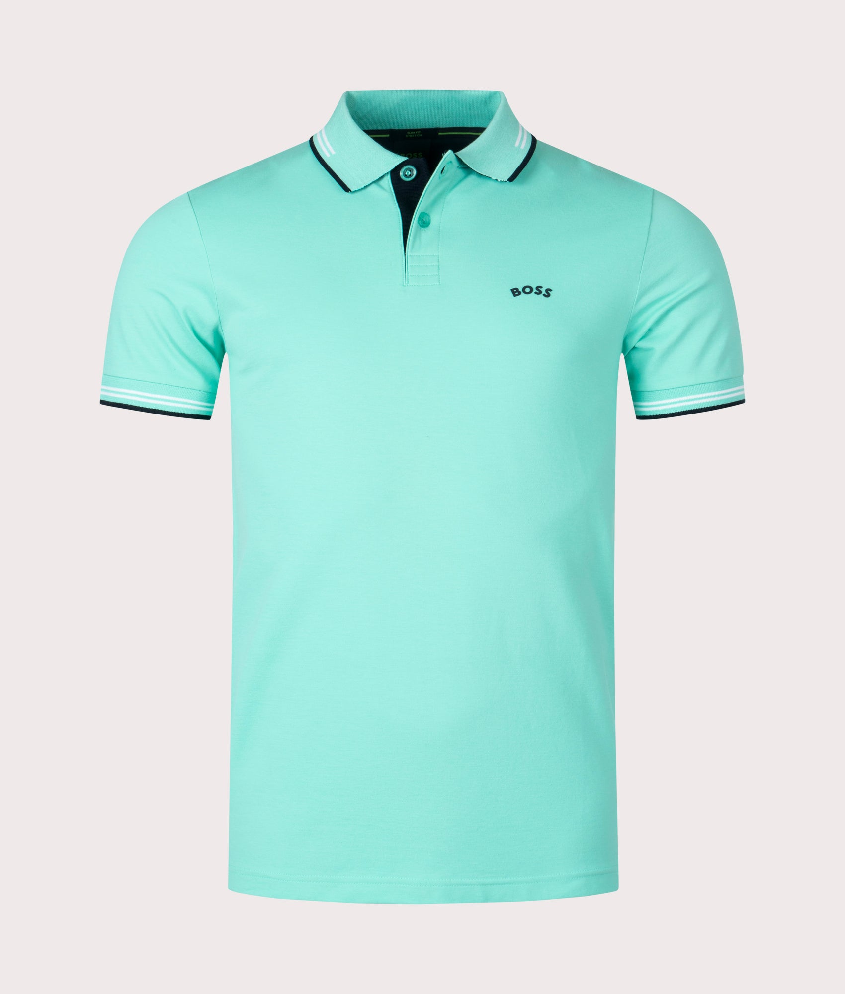 Slim Fit Paul Curved Logo Polo Shirt Open Green | BOSS | EQVVS